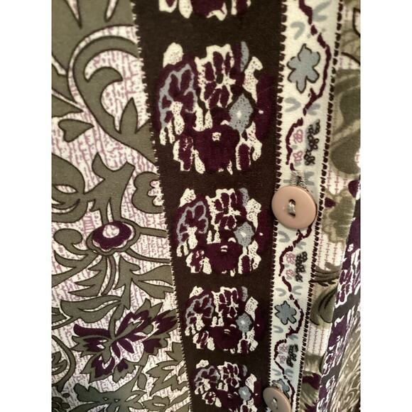 Allison Daley Womens Button Up Shirt Plus Size 18 Tunic Purple Paisley Boho Work - Picture 9 of 11